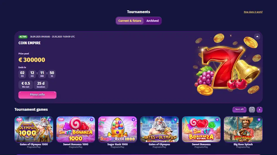 Turnaje v Lolly Spins